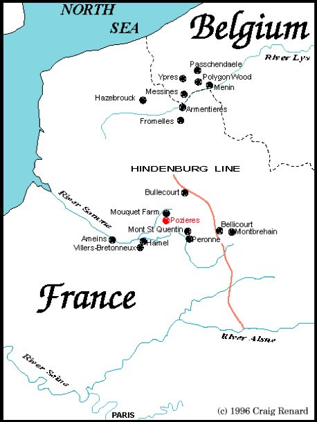 Map showing passchendael etc